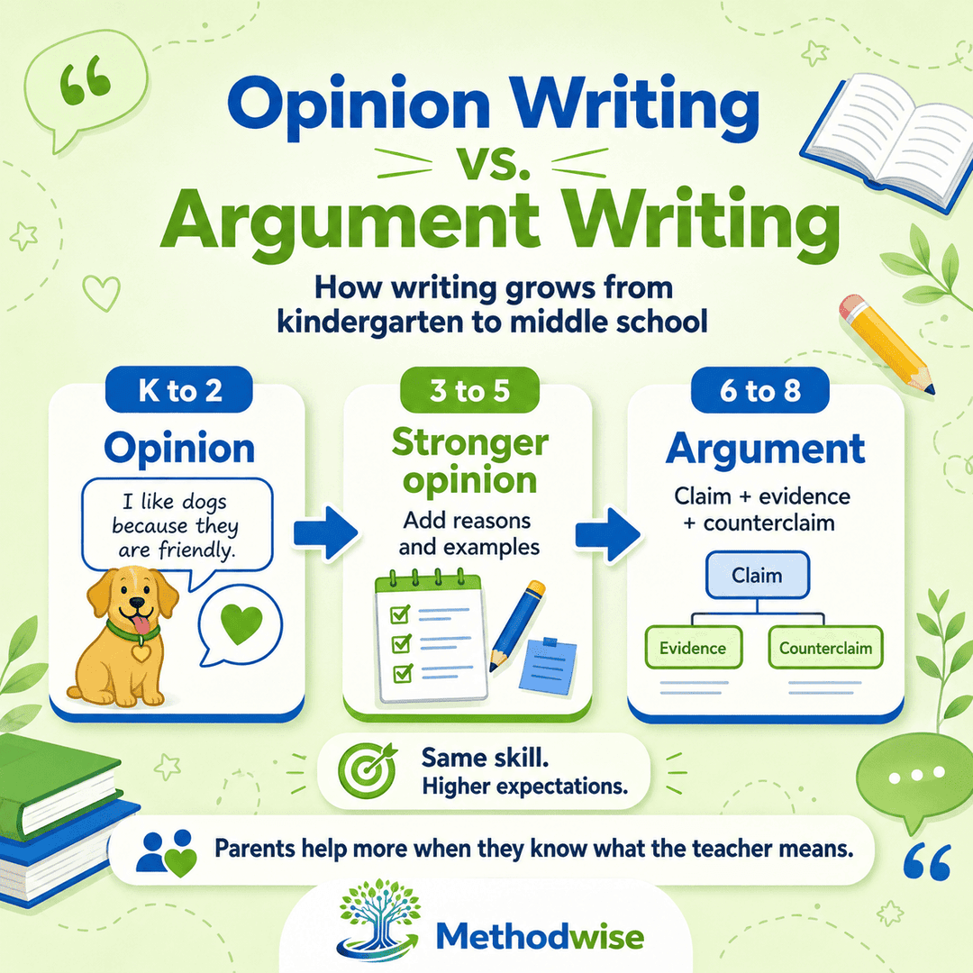 Opinion Writing vs. Argument Writing: A Parent's Guide to the K–8 Writing Progression